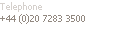 Telephone: +44 (0)20 7730 9435